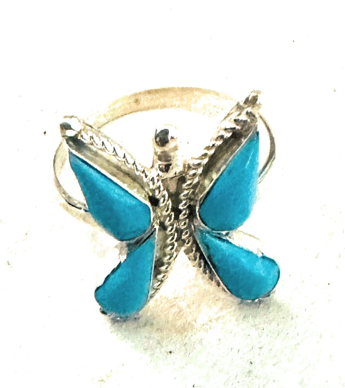 Zuni Sterling Silver & Turquoise Butterfly Ring