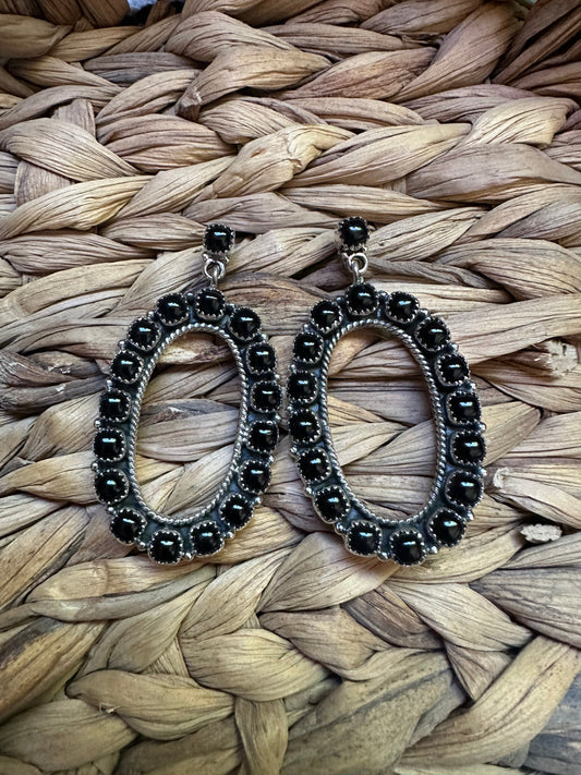 Coachella Handmade Onyx and Sterling Silver Statement Dangles