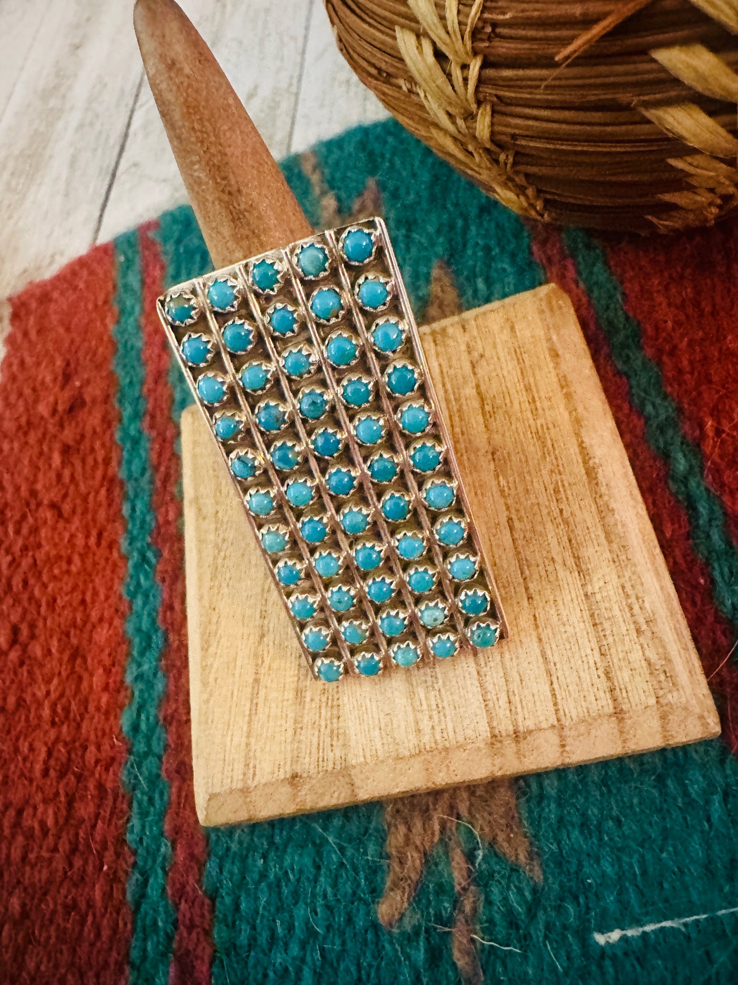 Zuni Sterling Silver & Turquoise Snake Eye Ring