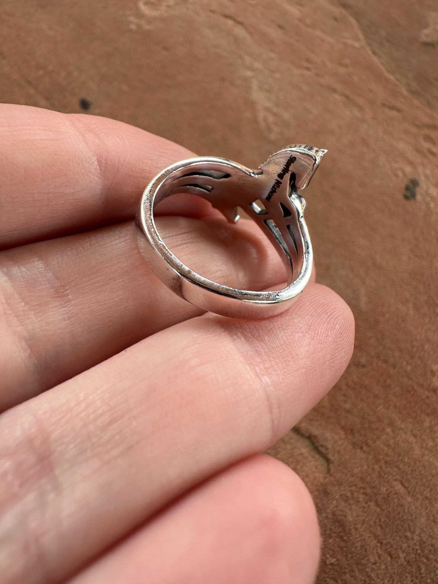 Beautiful Handmade Sterling Silver Horse Ring Signed Nizhoni