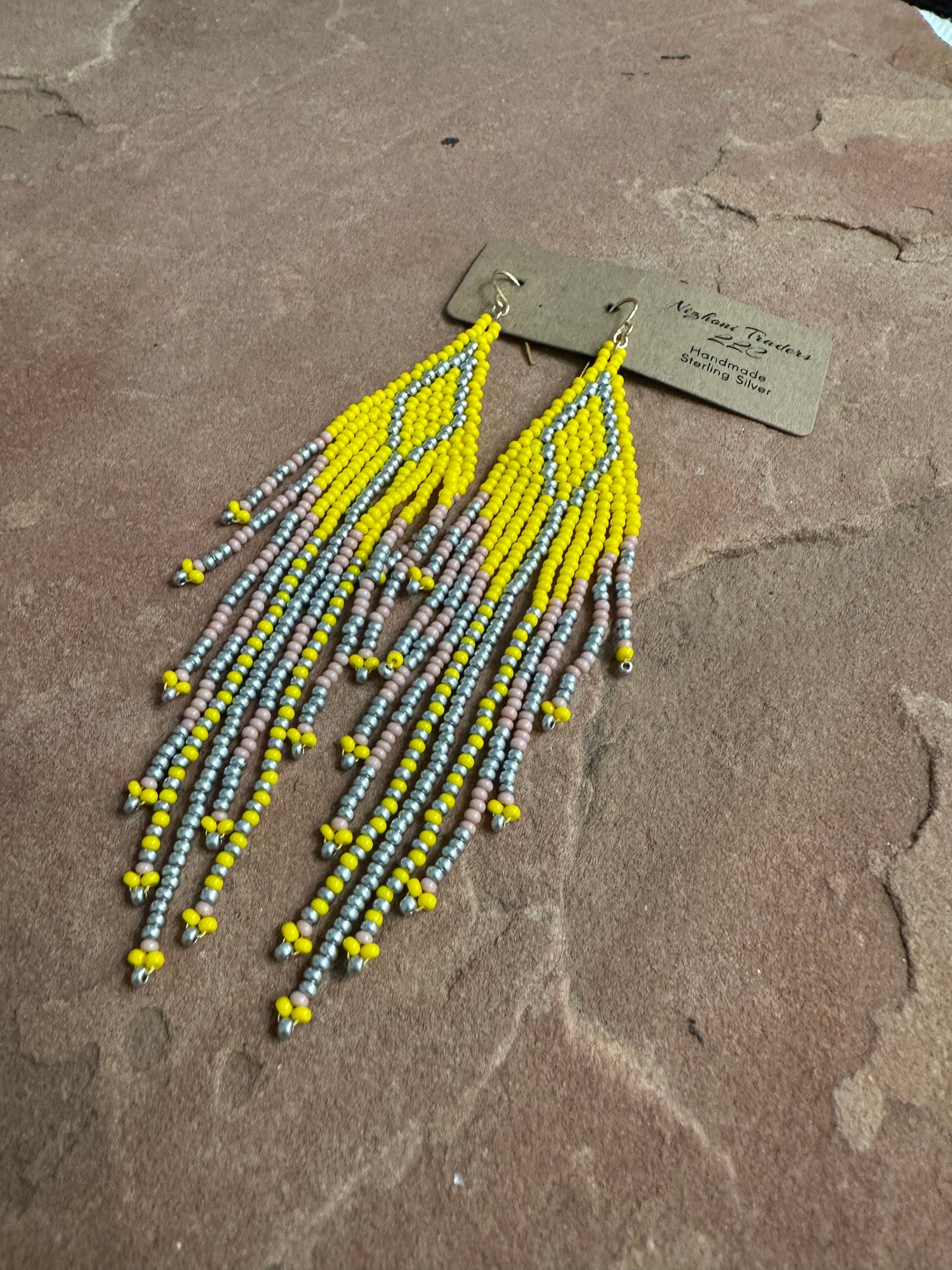 “The Golden Collection” Final Fiesta Handmade Yellow Beaded Earrings