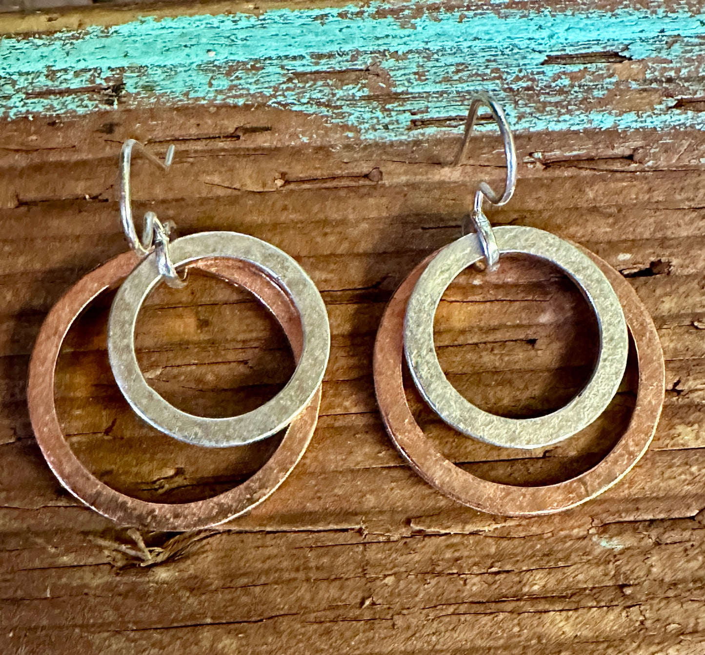 COPPER & SILVER RINGS EARRING