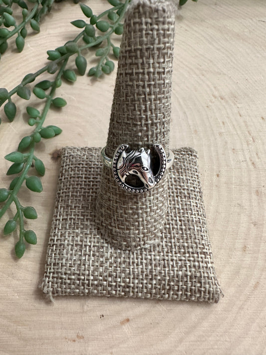 Beautiful Handmade Horseshoe, Horse Sterling Silver Ring