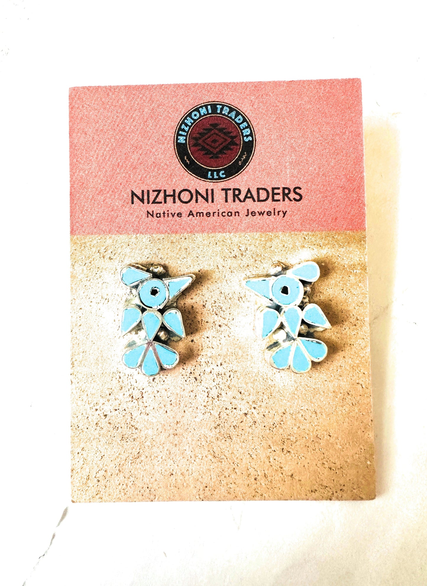 Zuni Sterling Silver & Turquoise Thunderbird Post Earrings