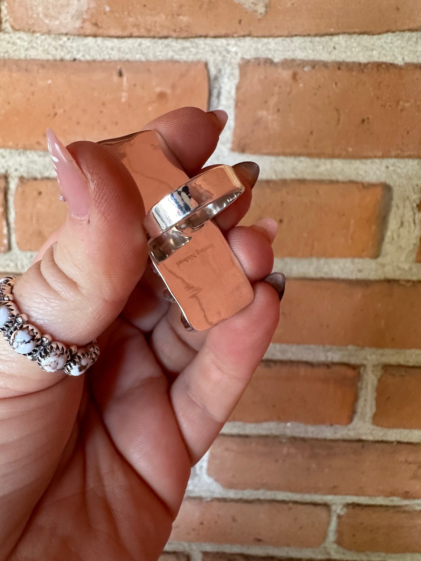 “Lone Ranger” Beautiful Handmade Turquoise And Sterling Silver Adjustable Ring