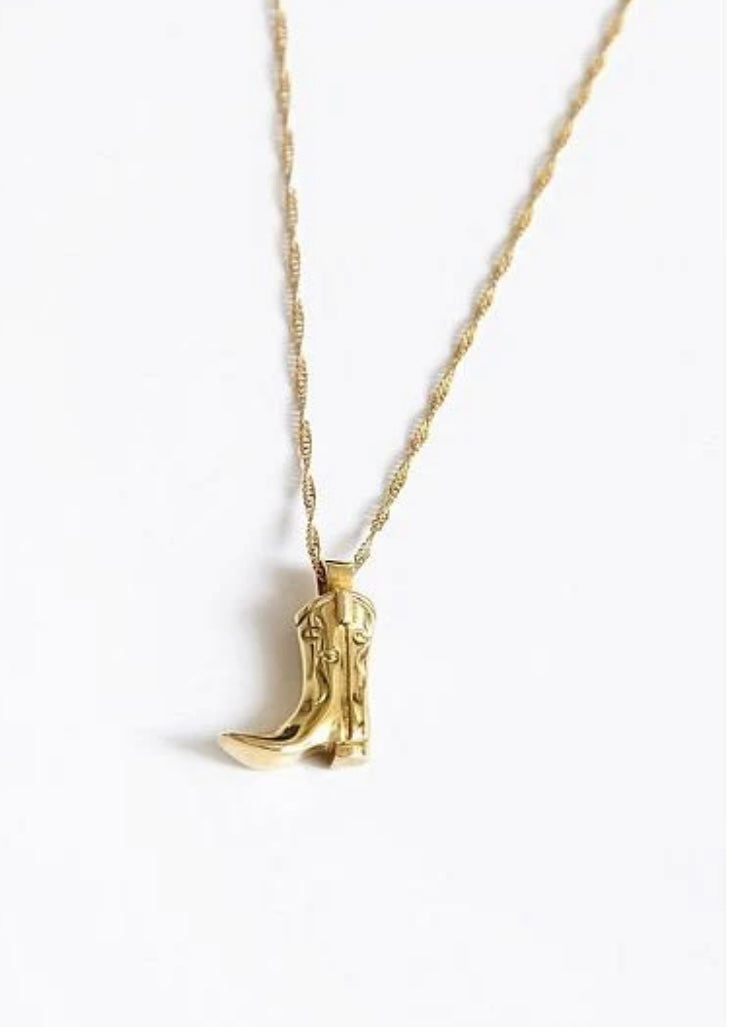 “The Golden Collection” Boot Scootin’ Boogie Handmade 18k Gold Plated Necklace