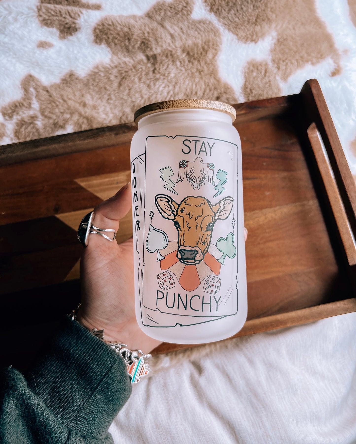 Stay Punchy Frosted Glass Beer Can