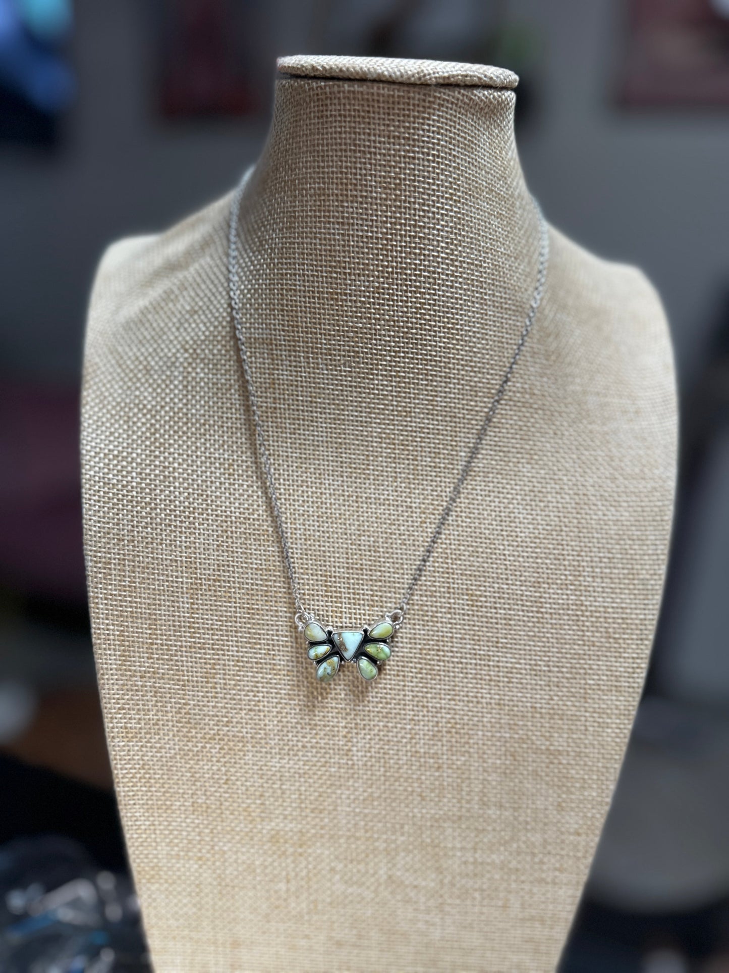 Beautiful Handmade Sterling Silver & Palomino Turquoise Necklace