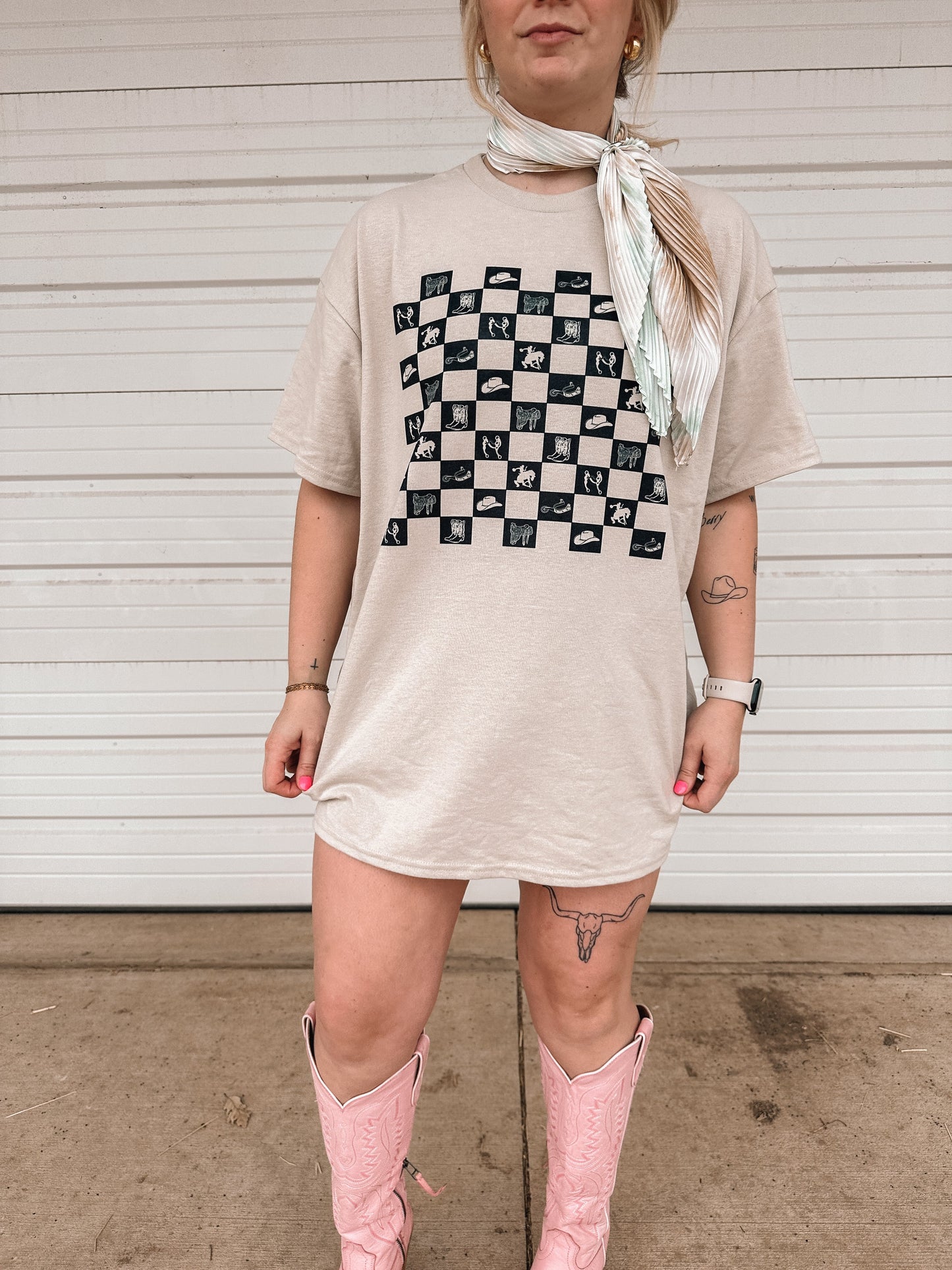 WESTERN CHECK TEE