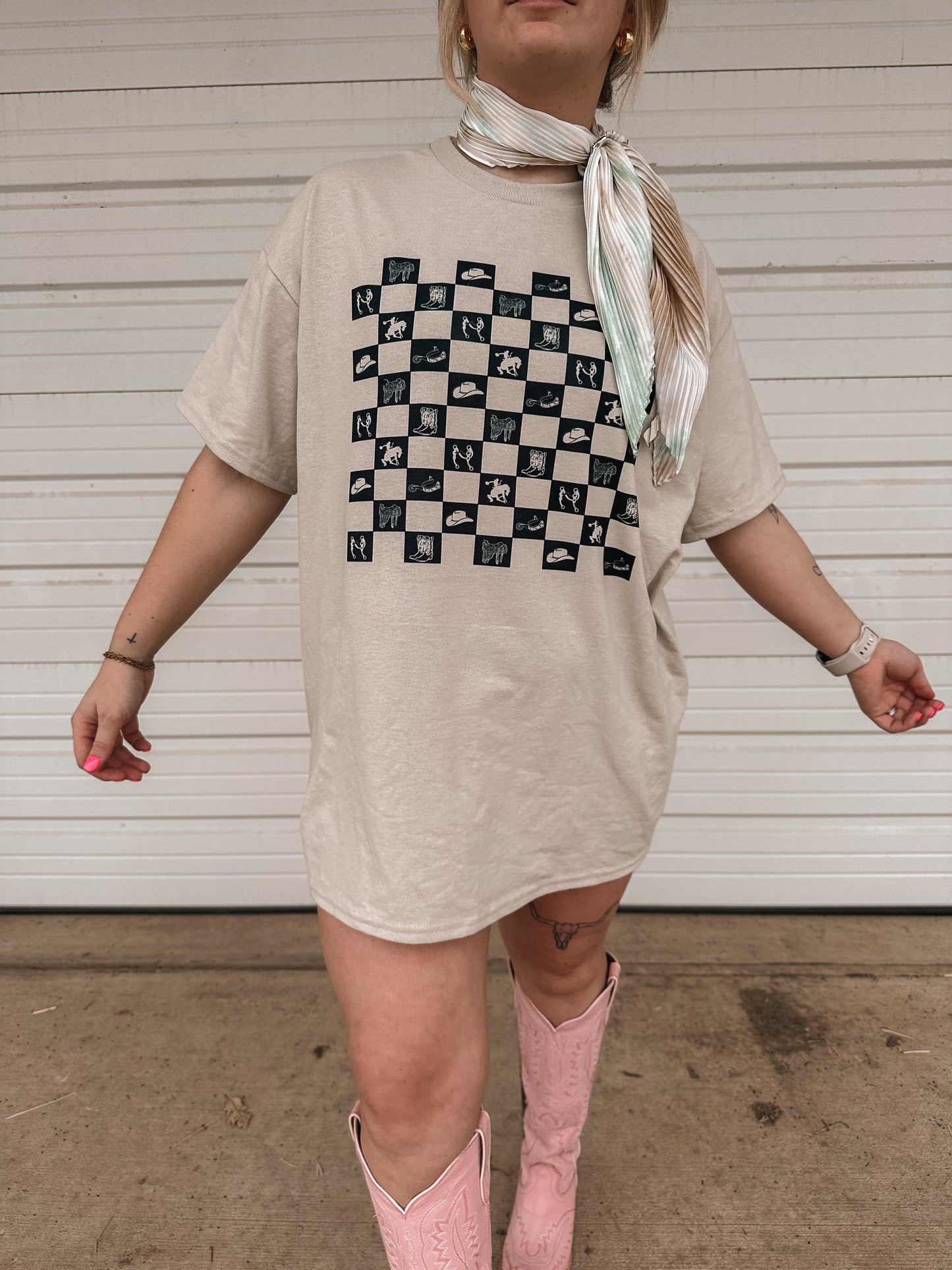 WESTERN CHECK TEE