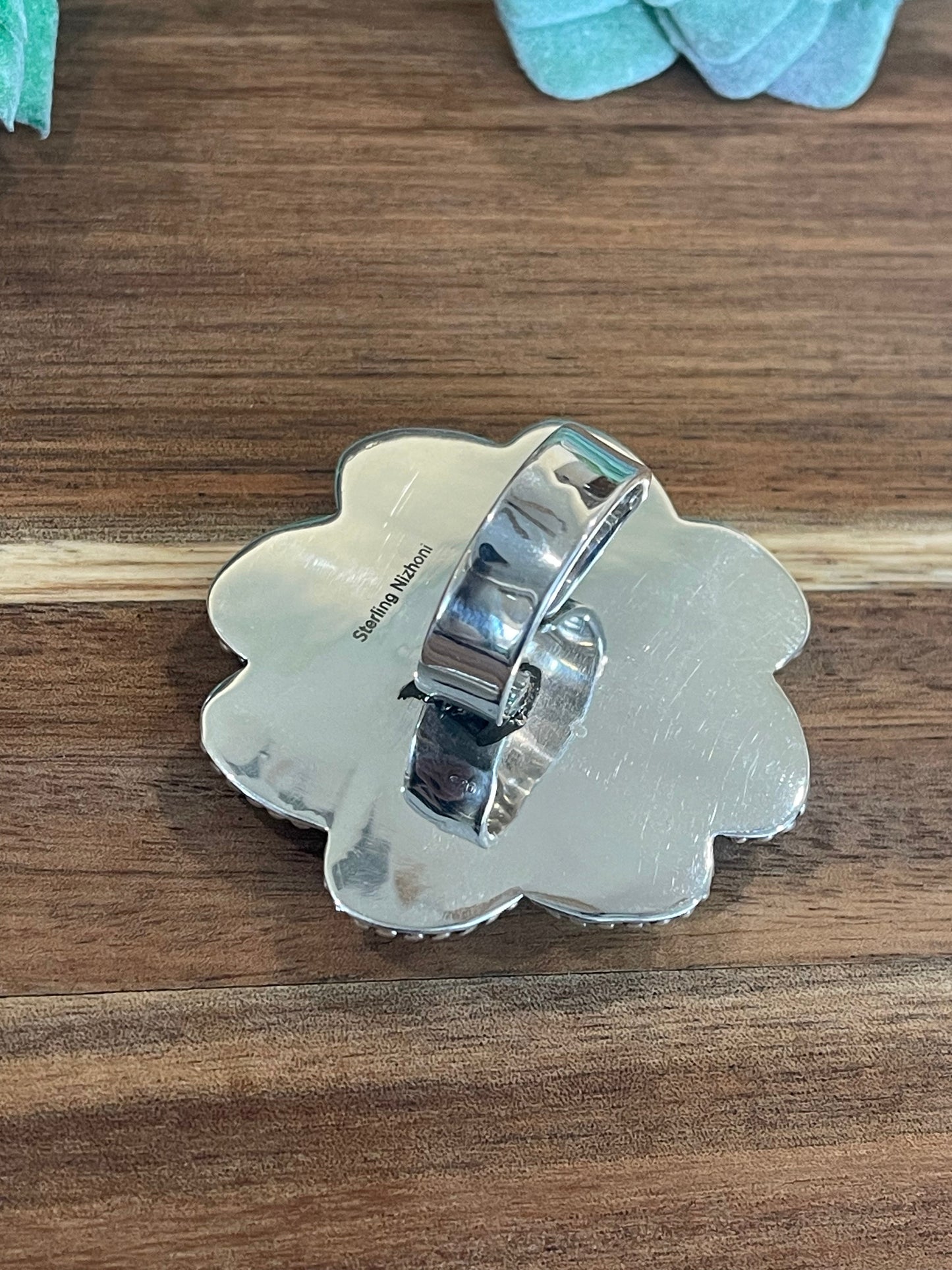 Beautiful Handmade Palomino Turquoise And Sterling Silver Adjustable  Ring