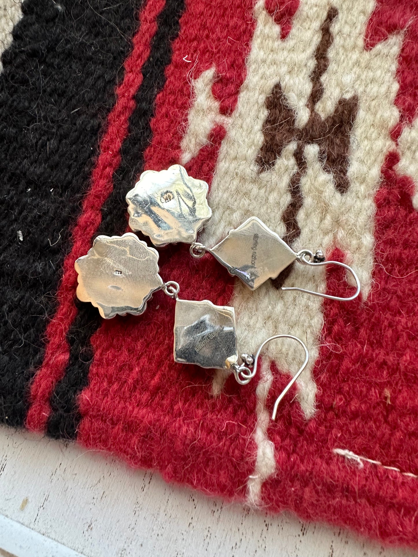 “Desert Flower Dangles” Handmade Wild Horse and Sterling Silver Dangles