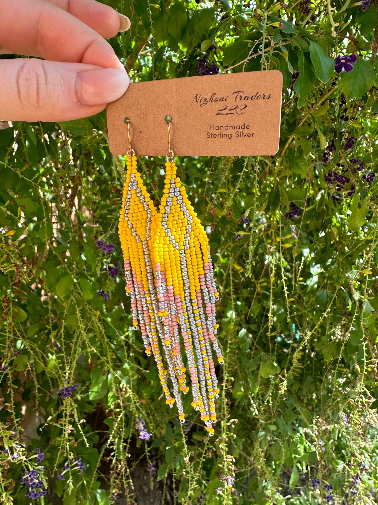 “The Golden Collection” Final Fiesta Handmade Yellow Beaded Earrings