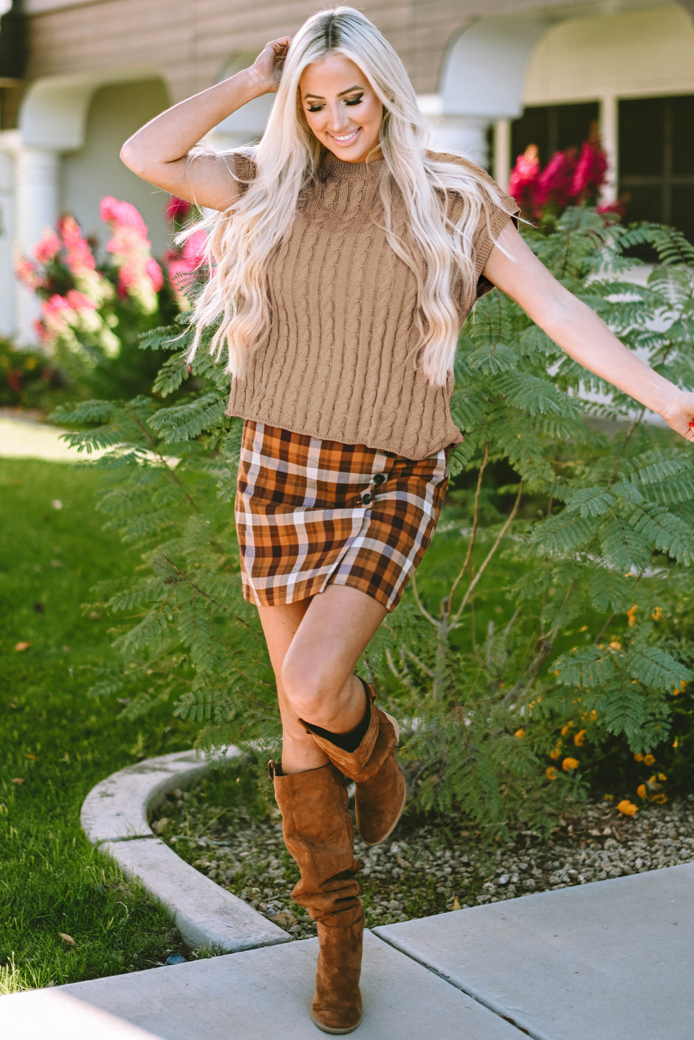 Braided Knit Sweater Vest