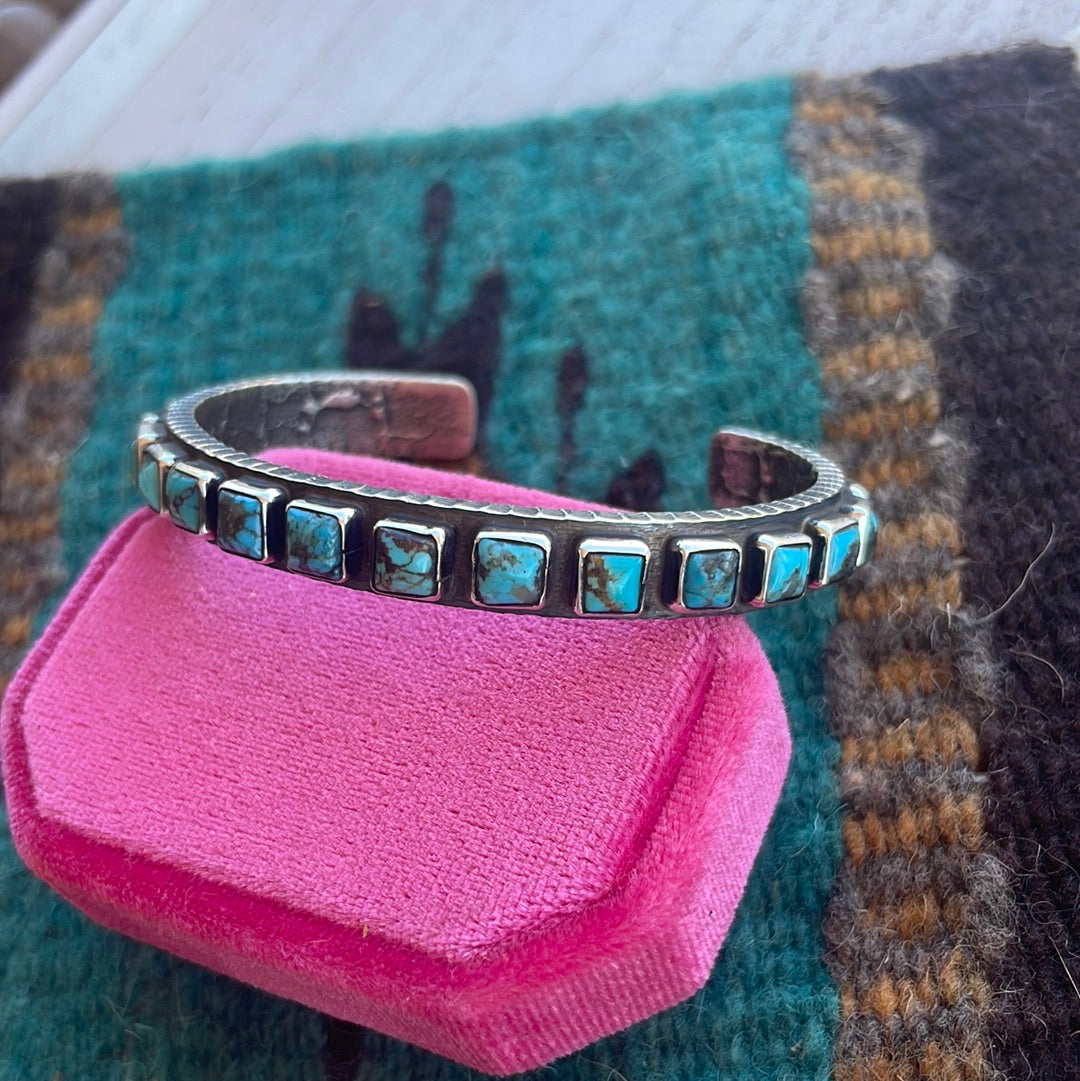 “The Must Have” Navajo Turquoise & Sterling Silver Cuff Bracelet Signed